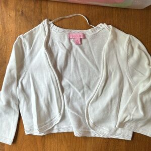 Lilly Pulitzer children's white cotton shrug. small